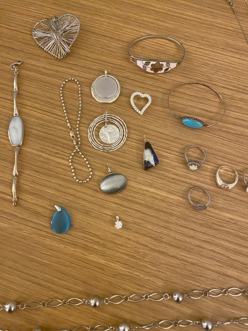 Silver and Turquoise Mixed Women’s Jewelry Set - Unbranded